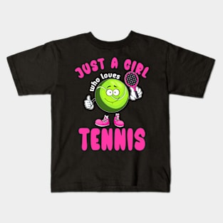 Just A Girl Who Loves Tennis Kids T-Shirt